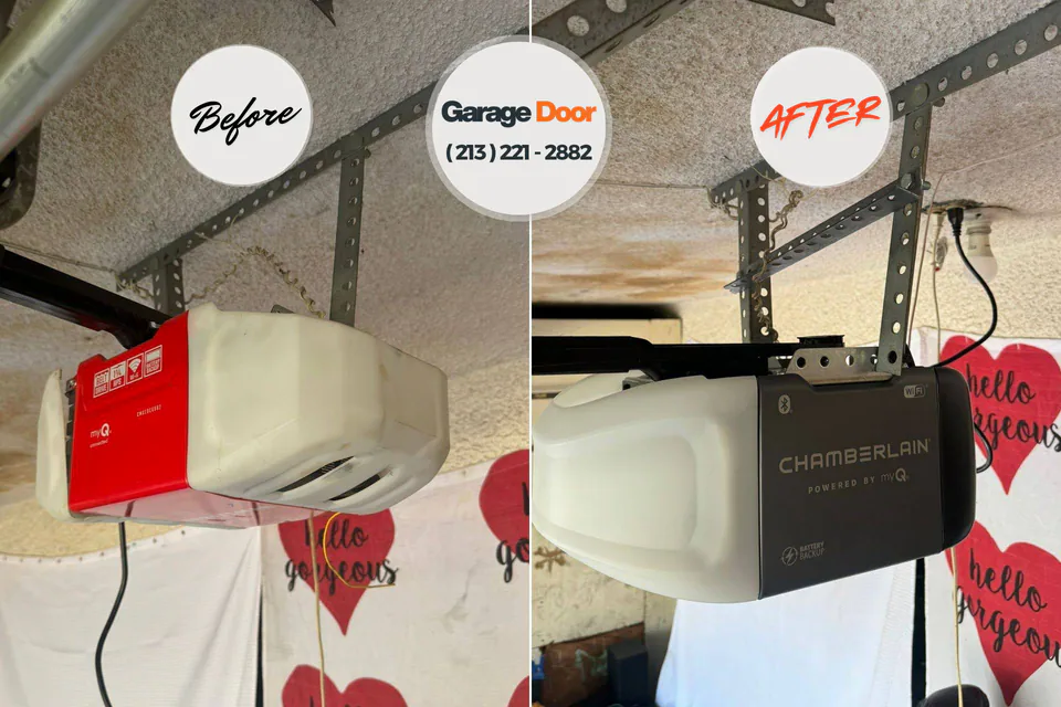 Before and after: garage door repair Wetumka, OK